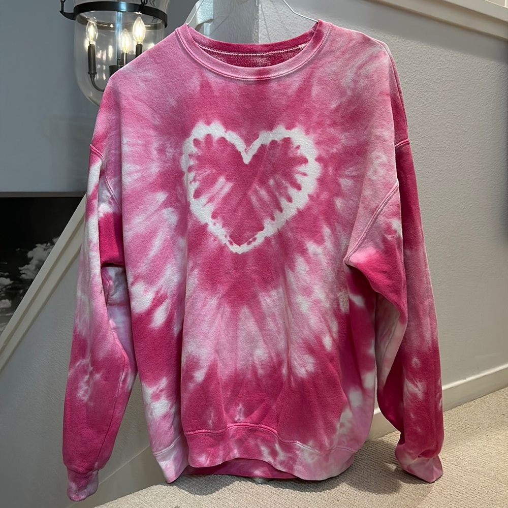 Urban outfitters pink heart sweatshirt